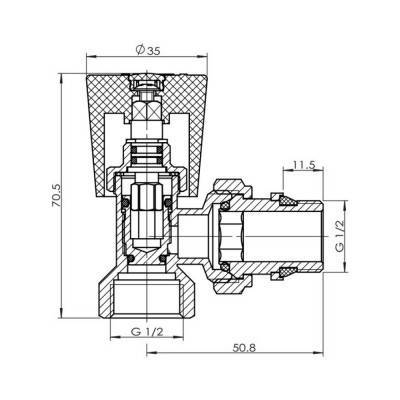 Будкрам купити Кран радіаторний кутовий SD Forte Classiс з антипротечкою 1/2" SF228W15 Кран радіаторний кутовий SD Forte Classiс з антипротечкою 1/2" SF228W15 4