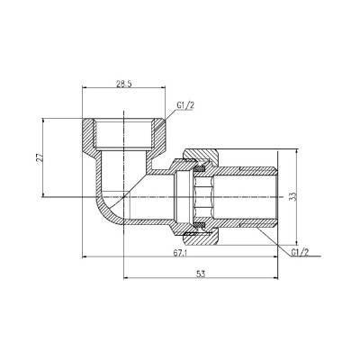 Будкрам купити Зганяння "Американка" SD Forte 1/2" кутовий хром SF193W15 Зганяння "Американка" SD Forte 1/2" кутовий хром SF193W15 4