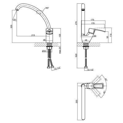 Будкрам купить Смеситель для кухни Qtap Hansberg CRM 008F Смеситель для кухни Qtap Hansberg CRM 008F 4