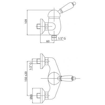Будкрам купити Змішувач для душу Bianchi Vintage ESDVNT200502700CRM Змішувач для душу Bianchi Vintage ESDVNT200502700CRM 4