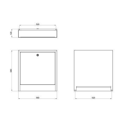 Будкрам купить Коллекторный шкаф Icma (UA) 550х580х120 наружный №2 Коллекторный шкаф Icma (UA) 550х580х120 наружный №2 3