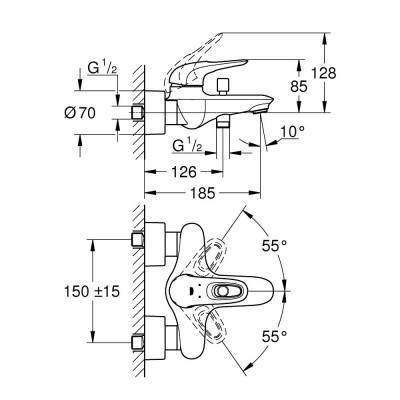 Будкрам купить Смеситель для ванны Grohe Eurostyle 33591LS3 Смеситель для ванны Grohe Eurostyle 33591LS3 4