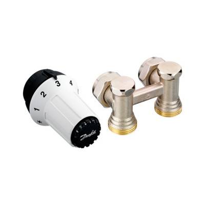 Будкрам купить Комплект для подключения стальных радиаторов Danfoss RAS-C+RLV-KS, заднее подключение (013G5278)