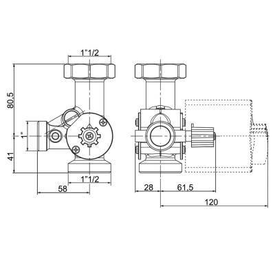 Будкрам купить Смесительный трехходовой узел Icma 1" 1/2 автоматической регулировки №782 Смесительный трехходовой узел Icma 1" 1/2 автоматической регулировки №782 3