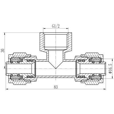 Будкрам купить Тройник обжимной SD Forte 16х1/2"х16 ВР SF177W161516 Тройник обжимной SD Forte 16х1/2"х16 ВР SF177W161516 4