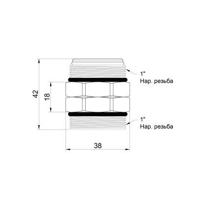 Будкрам купити Ніпель проміжний Icma 1" НР №198 Ніпель проміжний Icma 1" НР №198 3