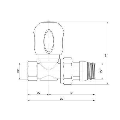 Будкрам купить Кран радиаторный Icma 1/2" с антипротечкой прямой №1125 Кран радиаторный Icma 1/2" с антипротечкой прямой №1125 3