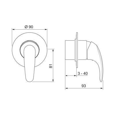 Будкрам купить Внешняя часть смесителя для душа Oras Polara 1487 Внешняя часть смесителя для душа Oras Polara 1487 4