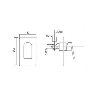 Будкрам купить Смеситель скрытого монтажа для душа Bianchi Jump INDJUM2007065CRM Смеситель скрытого монтажа для душа Bianchi Jump INDJUM2007065CRM 4