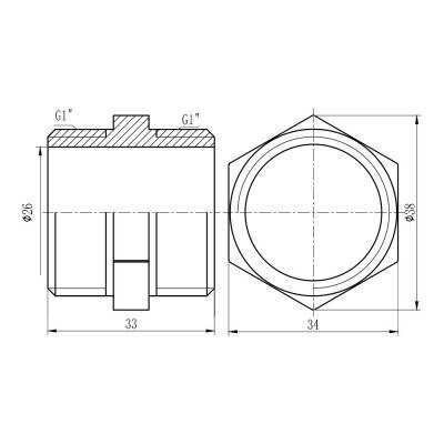 Будкрам купити Ніпель посилений SD Forte 1" SF35825R Ніпель посилений SD Forte 1" SF35825R 4