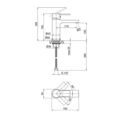 Будкрам купити Змішувач для раковини Qtap Form CRM 001F Змішувач для раковини Qtap Form CRM 001F 4