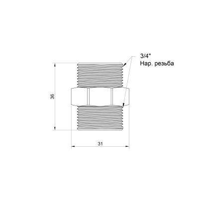Будкрам купить Ниппель Icma 3/4" НР №1210 Ниппель Icma 3/4" НР №1210 4