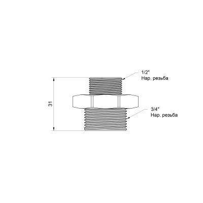 Будкрам купити Ніпель Icma 1/2"х3/4" НР №1211 Ніпель Icma 1/2"х3/4" НР №1211 4