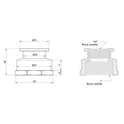 Будкрам купить Муфта Icma  3/4"х1" ВР №1214 Муфта Icma  3/4"х1" ВР №1214 4