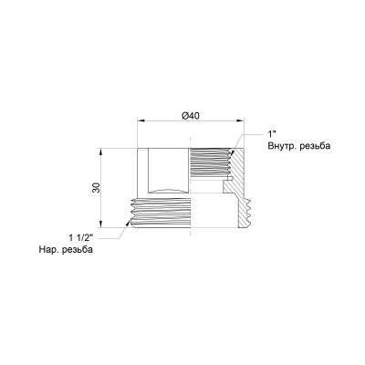 Будкрам купити Перехідник плоский Icma 1" 1/2х1" ВН №797 Перехідник плоский Icma 1" 1/2х1" ВН №797 3
