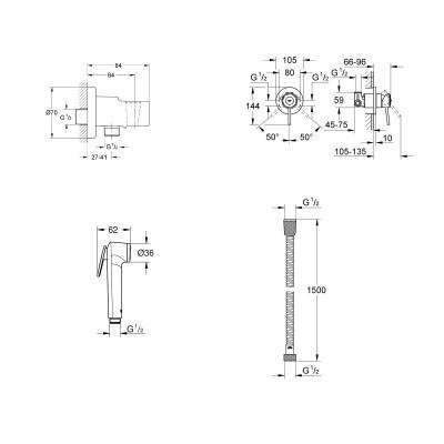 Будкрам купить Набор для гигиенического душа со смесителем Grohe BauClassic 111048 Набор для гигиенического душа со смесителем Grohe BauClassic 111048 4