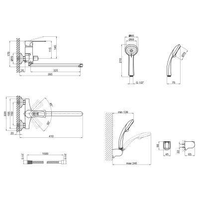Будкрам купить Смеситель для ванны Qtap Hansberg CRM 005 New Смеситель для ванны Qtap Hansberg CRM 005 New 4