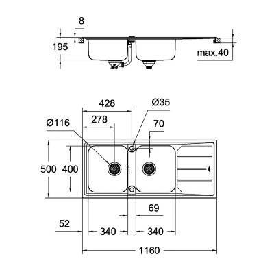 Будкрам купити Кухонна мийка Grohe Sink K500 31588SD0 Кухонна мийка Grohe Sink K500 31588SD0 4