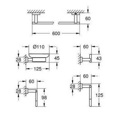 Будкрам купить Набор аксессуаров Grohe Essentials Cube 40758001 Набор аксессуаров Grohe Essentials Cube 40758001 4