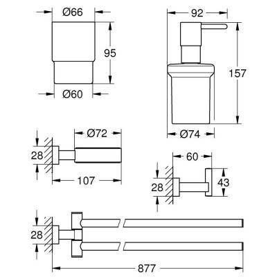 Будкрам купить Набор аксессуаров Grohe Essentials Cube 40847001 Набор аксессуаров Grohe Essentials Cube 40847001 4