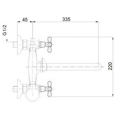 Будкрам купить Смеситель для ванны Qtap Liberty ORO 140 Смеситель для ванны Qtap Liberty ORO 140 4