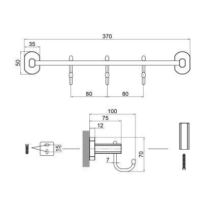 Будкрам купить Крючок Qtap Liberty CRM 1154-3 Крючок Qtap Liberty CRM 1154-3 4
