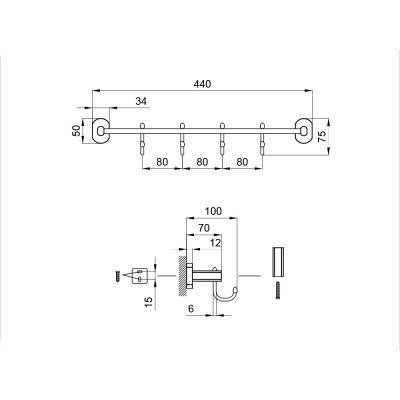 Будкрам купить Крючок Qtap Liberty ORO 1154-4 Крючок Qtap Liberty ORO 1154-4 4
