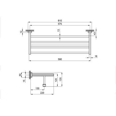 Будкрам купить Полка для полотенец Qtap Liberty ORO 1122 Полка для полотенец Qtap Liberty ORO 1122 4