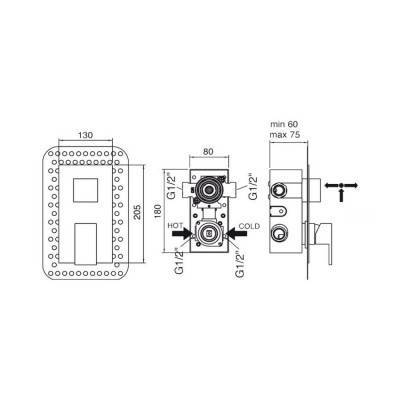 Будкрам купить Смеситель скрытого монтажа для душа Bianchi Jump INDJUM2303065CRM на два потребителя Смеситель скрытого монтажа для душа Bianchi Jump INDJUM2303065CRM на два потребителя 4