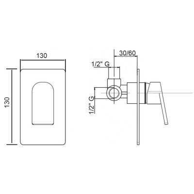Будкрам купить Смеситель скрытого монтажа для душа Bianchi City INDCTY2007CRM Смеситель скрытого монтажа для душа Bianchi City INDCTY2007CRM 4