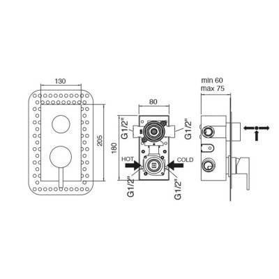 Будкрам купить Смеситель скрытого монтажа для душа Bianchi Freedom INDFRE2303046CRM на два потребителя Смеситель скрытого монтажа для душа Bianchi Freedom INDFRE2303046CRM на два потребителя 4