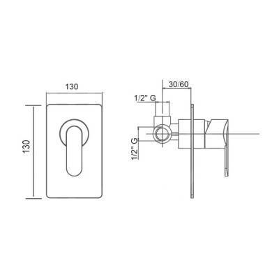 Будкрам купить Смеситель скрытого монтажа для душа Bianchi Heaven INDHEV2007CRM Смеситель скрытого монтажа для душа Bianchi Heaven INDHEV2007CRM 4