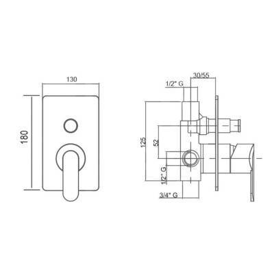 Будкрам купити Змішувач прихованого монтажу для душу Bianchi Heaven INDHEV2010CRM на два споживачі Змішувач прихованого монтажу для душу Bianchi Heaven INDHEV2010CRM на два споживачі 4