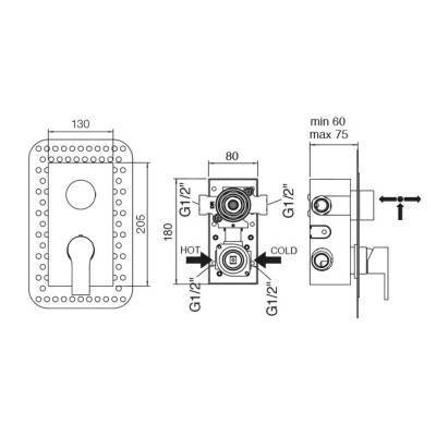 Будкрам купить Смеситель скрытого монтажа для душа Bianchi Heaven INDHEV2303CRM на два потребителя Смеситель скрытого монтажа для душа Bianchi Heaven INDHEV2303CRM на два потребителя 4