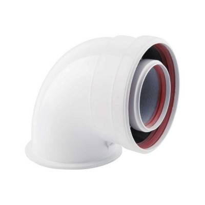 Будкрам купити Кут коаксіальний 90 ° з фланцем 60х100