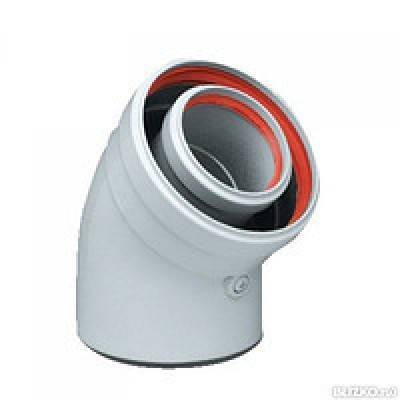 Будкрам купити Кут коаксіальний 45 ° з фланцем 60х100