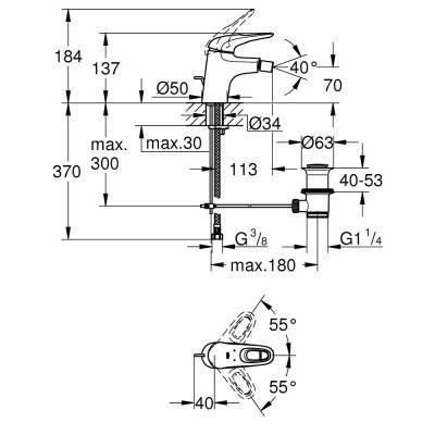 Будкрам купити Змішувач для біде Grohe Eurostyle 33565LS3 з донним клапаном Змішувач для біде Grohe Eurostyle 33565LS3 з донним клапаном 4