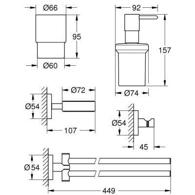 Будкрам купить Набор аксессуаров Grohe Essentials 40846001 Набор аксессуаров Grohe Essentials 40846001 4