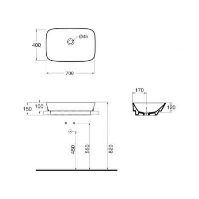 Будкрам купить Раковина-чаша Azzurra Prua PRU70CE1IN Cenere Раковина-чаша Azzurra Prua PRU70CE1IN Cenere 4