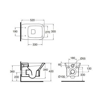 Будкрам купить Унитаз подвесной Azzurra Prua PRU100CE1SOSK Унитаз подвесной Azzurra Prua PRU100CE1SOSK 4