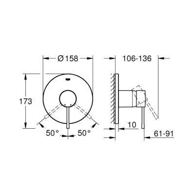 Будкрам купить Внешняя часть смесителя для душа Grohe Essence 24057001 Внешняя часть смесителя для душа Grohe Essence 24057001 4