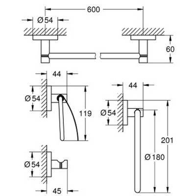 Будкрам купить Набор аксессуаров Grohe Essentials 40776001 Набор аксессуаров Grohe Essentials 40776001 4