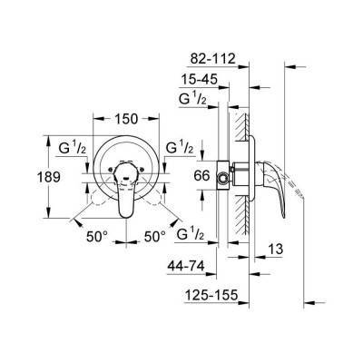 Будкрам купить Смеситель скрытого монтажа для душа Grohe Euroeco 32742000 Смеситель скрытого монтажа для душа Grohe Euroeco 32742000 4