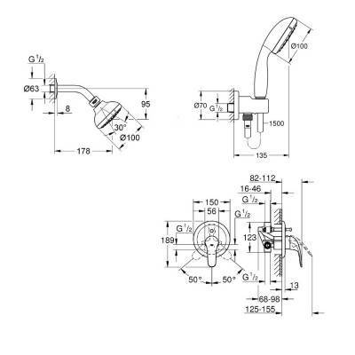 Будкрам купить Душевая система Grohe Euroeco 26000005 Душевая система Grohe Euroeco 26000005 4