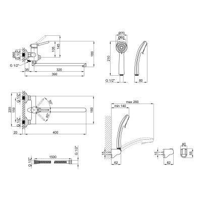Будкрам купити Змішувач для ванни Qtap Inspai CRM 005 New Змішувач для ванни Qtap Inspai CRM 005 New 4