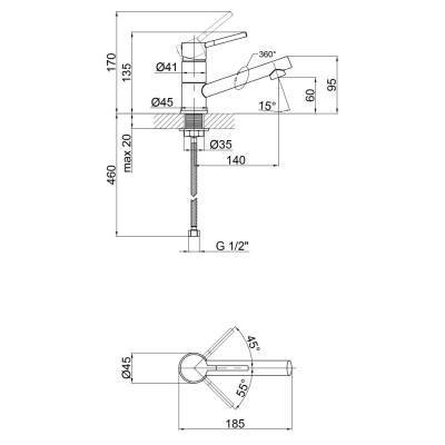 Будкрам купить Смеситель для кухни Qtap Inspai CRM 003M Смеситель для кухни Qtap Inspai CRM 003M 4
