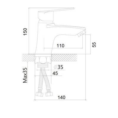 Будкрам купить Смеситель для раковины Brinex 41C 001F Смеситель для раковины Brinex 41C 001F 4