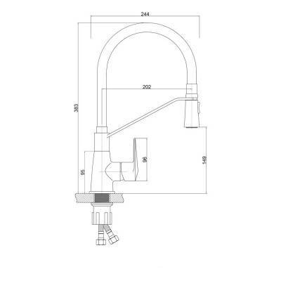 Будкрам купить Смеситель для кухни Qtap Estet CRW 007F с рефлекторным изливом Смеситель для кухни Qtap Estet CRW 007F с рефлекторным изливом 4