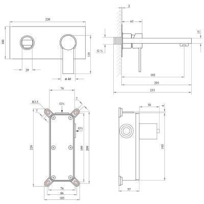Будкрам купить Смеситель скрытого монтажа для раковины Qtap Form CRM 001B Смеситель скрытого монтажа для раковины Qtap Form CRM 001B 4