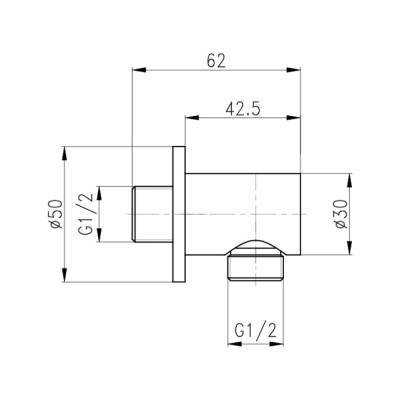Будкрам купить Подключение для шланга Qtap CRM B030 Подключение для шланга Qtap CRM B030 4